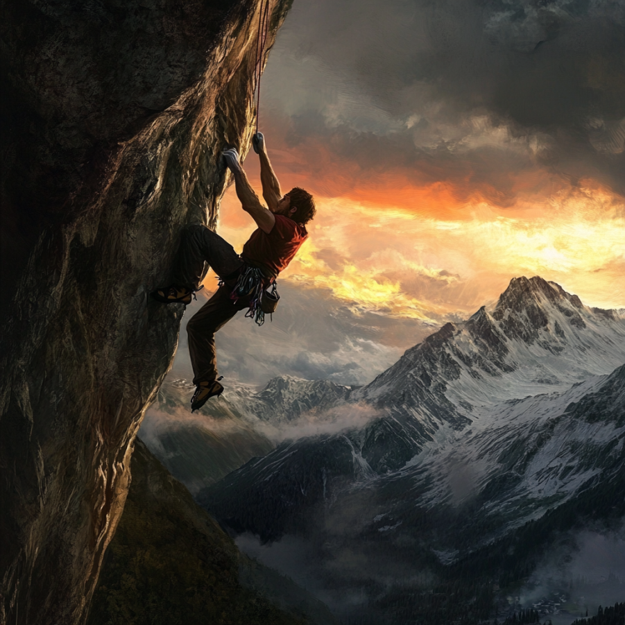 Scaling a difficult cliff - representing the MapleStory grind